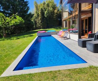 VILLA "Le Jardin" 4 étoiles - Piscine chauffée couloir 12m - Spa Balnéo Hammam - 4 Chambres dont une Love Room de 35m2 avec lit rond, vidéo projecteur Netflix, climatisation - Jardin - 3