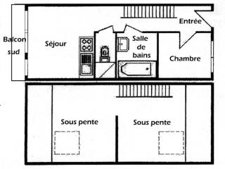 Location Appartement 2 Pièces + Sous Pentes aux Saisies, au Pied des Pistes, 6 Pers, 54m² - FR-1-293-67 - 2