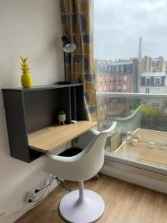 Studio calme avec vue toits de Paris et Tour Eiffel - Paris - 7