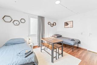 ES02 schönes Apartment für Teams - 2 Schlafzimmer, 4 Einzelbetten, Nähe Messe - 6