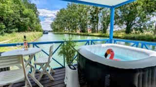 Cottage flottant terrasse gamme supérieure option jacuzzi proche Dijon - - 8