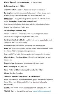 Cross Swords Rooms, Skillington - Skillington - 8