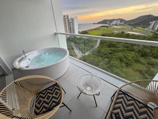 Suite Lujosa con Jacuzzi piso 14 vista al mar - Santa Marta - 0