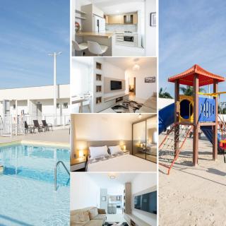 Apto a 500m da PRAIA com SACADA com CHURRASQUEIRA, WI-FI, PISCINA, PORTARIA 24h e vaga de GARAGEM - 0