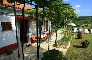 Freistehendes Ferienhaus mit traditionellem Steingrill im weitläufigen, grünen Garten - 4