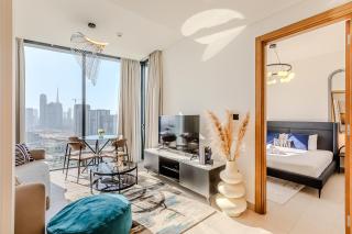 Sobha waves I Cozy 1BDR I Burj Khalifa View - Dubai - 2