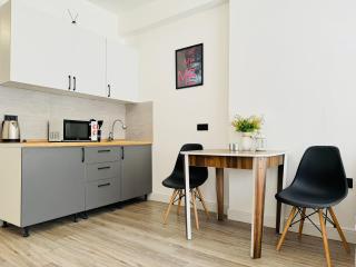 417I1 Gray and Yellow apartment Sholpan city - Almaty - 2