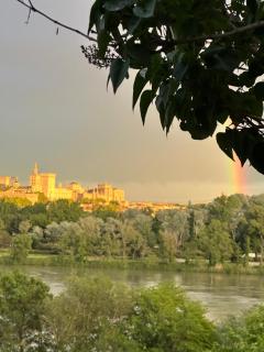 Charmante PETITE MAISON avec vue panoramique, en centre historique, proche d'Avignon, ancienne, rénovée, climatisée, terrasse, parking public gratuit - Villeneuve-lès-Avignon - 0