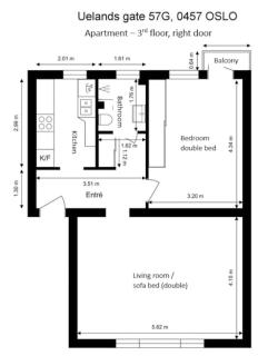 Popular area, central, 55m2, 1-4 guests - Oslo - 2