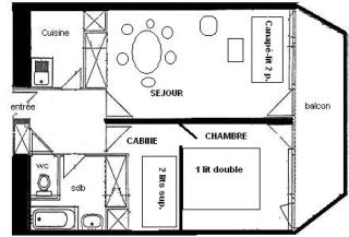 Résidence Le France - 2 Pièces + cabine 6 pers - LE FRANCE - 830FR - PLAGNE CENTRE MAE-1474 - 9