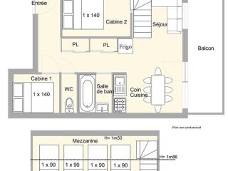 Spacieux studio en duplex aux Saisies, 8 pers, plein sud, ski arrivéé et départ aux pieds - FR-1-594-39 - Hauteluce - 8