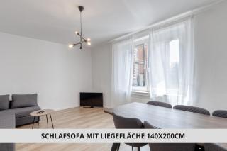 NEU Easy Sleep - FeWo mit 3 Zimmern bis 6 Personen, 5 Einzelbetten oder 2 Doppelbetten und 1 Schlafcouch, Küche, Tageslichtbad - Monteure willkommen - 1