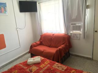 Habitacion con aire acondicionado y sofa en Departamento en el Centro Estacionamiento - León - 0