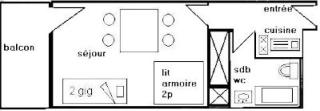 Résidence Le France - Studio 3/4 pers. 4 couchages PLAGNE CENTRE MAE-9564 - 6