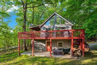 Hot Tub, Large Deck, WiFi, Fire Pit at Chalet Cabin - 0