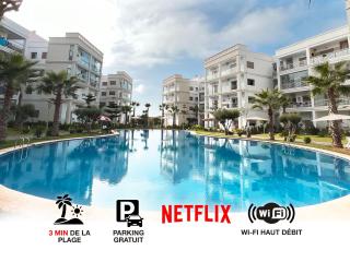 COSTA APPART -3min Plage- Netflix-Piscine-Climat - Bouznika - 9