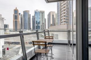 Blueground Silverene Tower B pool marina view DXB-1438 - Dubai - 8