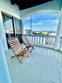 Alojamiento entero con vista al mar desde terraza y balcón - Isla Mujeres - 9