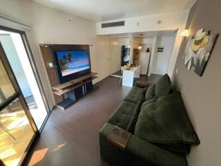 Flat moderno com vista para o mar e varanda! - Santos - 2