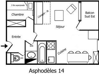 Charmant 2 Pièces, Balcon Sud/Est à 200m des Pistes, Résidence Asphodèles, Les Allues - FR-1-182-185 - 7