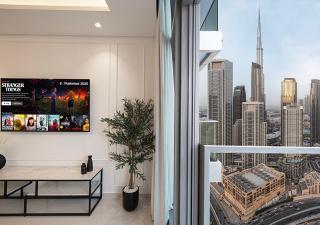 High Floor Apartment in 5 Star Hotel with Infinity Pool Burj View Gym Spa Sauna - Dubai - 8