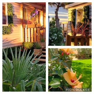 Le Lagon Rose nice bungalow Camping SIBLU le Mar Estang Canet-en-Roussillon, 2 rooms, 2 bathrooms, 2 TV, free WIFI, sheets & towels included, beach at 5 mn walk - 7