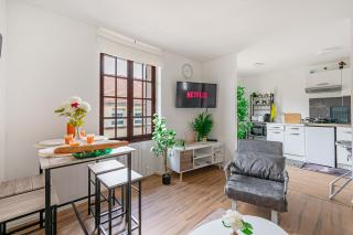 Grand logement 38m2, Aéroport Paris CDG, Disneyland Paris, Parc Astérix, Chambre, Salon - Le Pin - 0