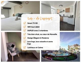 Marseille Mood II - Centre ville - calme - Duplex - 5 couchages - cuisine complète - 6