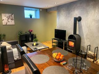 Two-Bedroom City Apartment with Fire Place, Free Parking and Fjordview Terrace - Calm and Central - Ålesund - 9