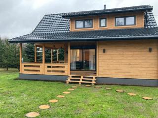 Domek drewniany nad stawem z sauną i jakuzzi - Międzyborów - 7