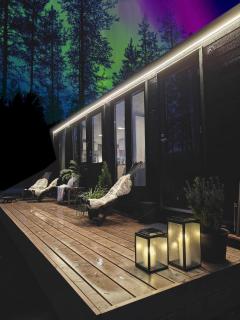 Lapland Riverside Cabin HILLA , Ylläs, Tiny Home with Sauna, Fireplace, Terrace, BBQ, Wifi, Ski, Fishing, Pets OK - Äkäslompolo - 8