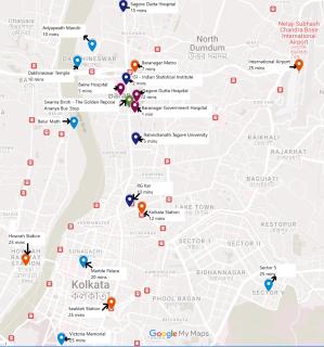 Swarna Biroti Kolkata - 20 mins Airport 7 mins metro 0 mins bus stop - 6