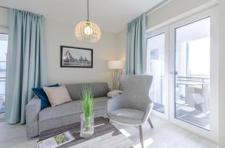 5 Sterne Ferienwohnung Stranddomizil mit Eckbalkon und Boddenblick - 8