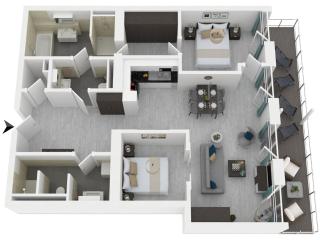 Große Welle - Moderne 2,5-Zimmer Ferienwohnung mit Südbalkon und Boddenblick - Wustrow - 2