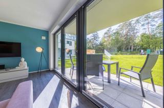 Bewusstsein - Modernes Apartment mit Terrasse, Walk-In-Dusche & Wellnesszugang - Krakow am See - 9