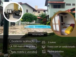 Casasveraneio casa com 3 Suites com ar condicionado à 100m da Praia de Barra De São Miguel, 8 minutos da praia bonita e a 3 do gunga , área de lazer privativa com piscina e churrasqueira! - 6