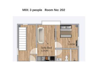 ZJ202 Cozy 1BR Home, Double Bed and Sofa Bed, Private Kitchen and Bath - 9