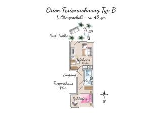 Gästehaus Orion - Wohnung 9 - Spiekeroog - 8