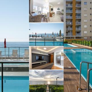 Apto completo com vista mar pé na areia em Barra Velha em condomínio Resort com Spa, Piscina, quadra de futebol, Sala de jogos, brinquedoteca, Complexo com diversos comércios - Barra Velha - 0