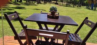 Cabana Pequeno Bosque com deck e vista p/ o rio - São Joaquim - 6