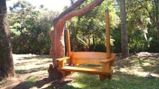 Cabana Pequeno Bosque com deck e vista p/ o rio - São Joaquim - 8