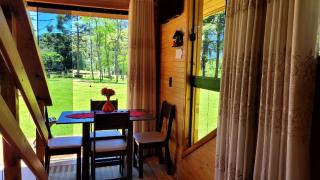 Cabana Pequeno Bosque com deck e vista p/ o rio - São Joaquim - 9