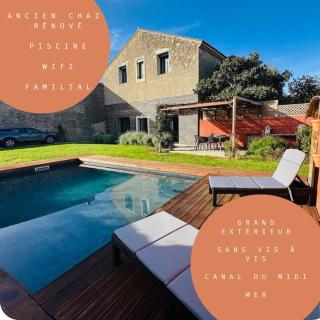 Ancien chai rénové avec piscine - Paraza - 0
