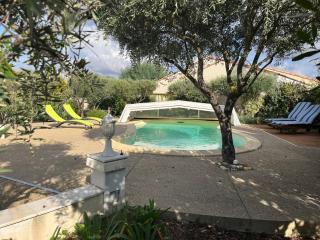Villa climatisée avec piscine privée 8 personnes proche des plages ménage offert - Bessan - 9