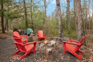 Loft Wood Stove Fire Pit Grill & Deck on Creek - Hedgesville - 7