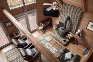 Loft Wood Stove Fire Pit Grill & Deck on Creek - Hedgesville - 2