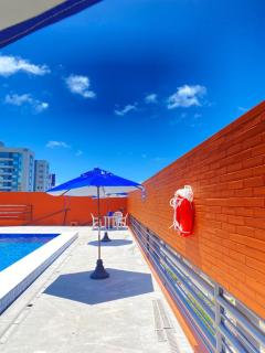 Stúdio, mini-mercado, academia, vista praia, piscina, Wi-Fi - translado ida grátis - 5