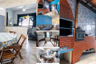 Casa azul, 2 quadras praia-wifi-garagem -churrasqueira e fogão a lenha - Aceita Caes -Caiçara-Praia Grande - Praia Grande - 0