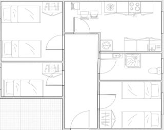 PL, ENG, DE - Preiswerte & Vollmöblierte 3-Zimmer-Wohnung für Handwerker, 5 einzelne Betten, Zuhause auf Zeit! - Lipsia - 6