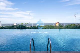 Aptos Pé na Areia Vista Mar Condomínio Resort Completo com Piscina borda Infinita, Beach Tennis, Academia, Sala de Jogos, Brinquedoteca, Playground e Portaria 24H 3 Quartos com Ar-Condicionado, Churrasqueira Privativa Reserve Agora e Viva essa Experiência - 4